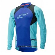 2020 Motocross Ciclismo Maglie Alpinestars Manica Lunga Blu