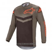 2020 Motocross Ciclismo Maglie Alpinestars Manica Lunga Marrone