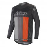 2020 Motocross Ciclismo Maglie Alpinestars Manica Lunga Nero Arancione