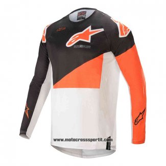 2020 Motocross Ciclismo Maglie Alpinestars Manica Lunga Nero Arancione