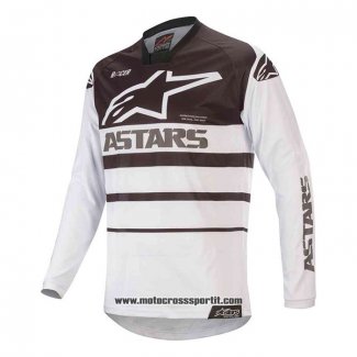 2020 Motocross Ciclismo Maglie Alpinestars Manica Lunga Nero Bianco