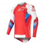 2020 Motocross Ciclismo Maglie Alpinestars Manica Lunga Rosso Bianco