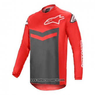 2020 Motocross Ciclismo Maglie Alpinestars Manica Lunga Rosso