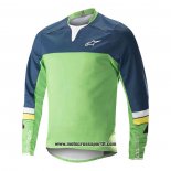 2020 Motocross Ciclismo Maglie Alpinestars Manica Lunga Verde Blu