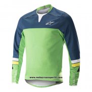 2020 Motocross Ciclismo Maglie Alpinestars Manica Lunga Verde Blu