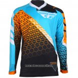 2020 Motocross Ciclismo Maglie FLY Manica Lunga Blu Arancione