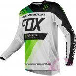 2020 Motocross Ciclismo Maglie FOX Manica Lunga Bianco Verde