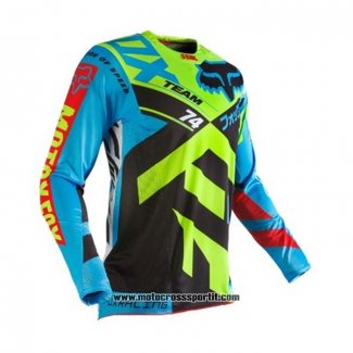 2020 Motocross Ciclismo Maglie FOX Manica Lunga Blu