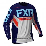 2020 Motocross Ciclismo Maglie FXR Manica Lunga Blu Bianco