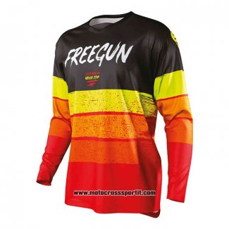 2020 Motocross Ciclismo Maglie Freegun Manica Lunga Nero Rosso