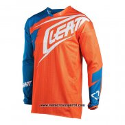 2020 Motocross Ciclismo Maglie Leatt Manica Lunga Arancione Blu