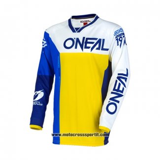 2020 Motocross Ciclismo Maglie Oneal Manica Lunga Giallo Blu