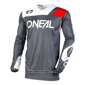 2020 Motocross Ciclismo Maglie Oneal Manica Lunga Grigio Bianco