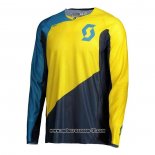 2020 Motocross Ciclismo Maglie Scott Manica Lunga Giallo Spento Blu