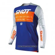 2020 Motocross Ciclismo Maglie Shot Manica Lunga Blu