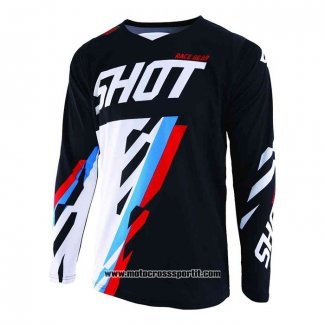 2020 Motocross Ciclismo Maglie Shot Manica Lunga Nero