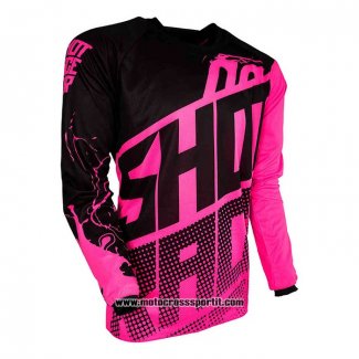 2020 Motocross Ciclismo Maglie Shot Manica Lunga Nero Rosa