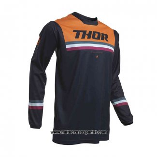 2020 Motocross Ciclismo Maglie Thor Manica Lunga Scuro Blu