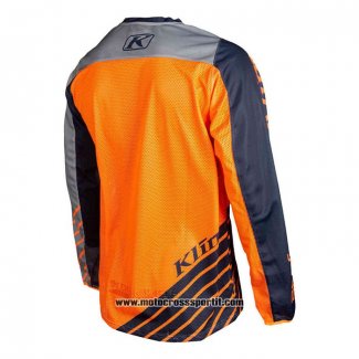 2021 Motocross Ciclismo Maglie Klim Manica Lunga Arancione Blu