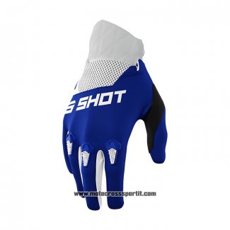 2021 Shot Motocross Ciclismo Guanti Dita Lunghe Blu