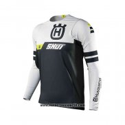 2021 Shot Motocross Ciclismo Maglie Manica Lunga Bianco Nero