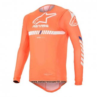 2020 Motocross Ciclismo Maglie Alpinestars Manica Lunga Arancione