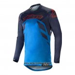 2020 Motocross Ciclismo Maglie Alpinestars Manica Lunga Blu