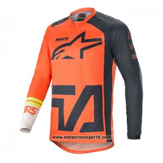 2020 Motocross Ciclismo Maglie Alpinestars Manica Lunga Nero Arancione