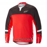 2020 Motocross Ciclismo Maglie Alpinestars Manica Lunga Nero Rosso