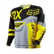 2020 Motocross Ciclismo Maglie FOX Manica Lunga Nero Giallo