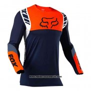 2020 Motocross Ciclismo Maglie FOX Manica Lunga Spento Blu Arancione