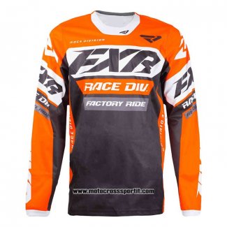 2020 Motocross Ciclismo Maglie FXR Manica Lunga Arancione Grigio