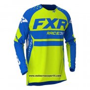 2020 Motocross Ciclismo Maglie FXR Manica Lunga Blu Giallo