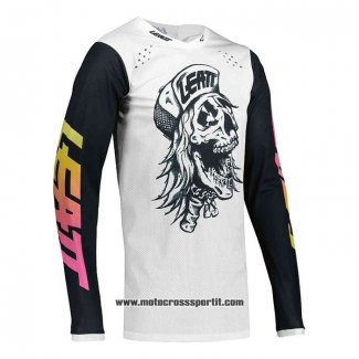 2020 Motocross Ciclismo Maglie Leatt Manica Lunga Bianco