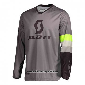 2020 Motocross Ciclismo Maglie Scott Manica Lunga Grigio