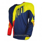 2020 Motocross Ciclismo Maglie Shot Manica Lunga Blu Giallo