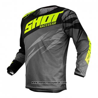 2020 Motocross Ciclismo Maglie Shot Manica Lunga Nero