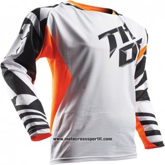 2020 Motocross Ciclismo Maglie Thor Manica Lunga Bianco Arancione