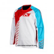 2021 Klim Motocross Ciclismo Maglie Manica Lunga Celeste Rosso