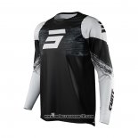 2021 Shot Motocross Ciclismo Maglie Manica Lunga Nero Bianco