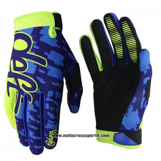 2020 Motocross Ciclismo Deft Family Guanti Dita Lunghe Blu