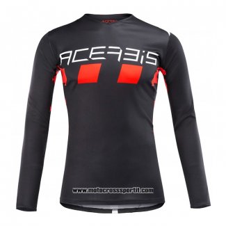 2020 Motocross Ciclismo Maglie Acerbis Manica Lunga Nero Rosso