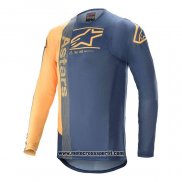 2020 Motocross Ciclismo Maglie Alpinestars Manica Lunga Blu