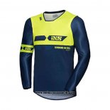 2020 Motocross Ciclismo Maglie IXS Manica Lunga Spento Blu Giallo