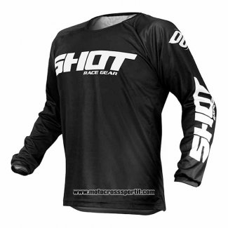 2020 Motocross Ciclismo Maglie Shot Manica Lunga Nero