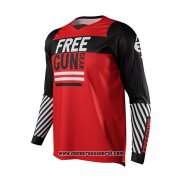 2021 Freegun Motocross Ciclismo Maglie Manica Lunga Rosso Nero