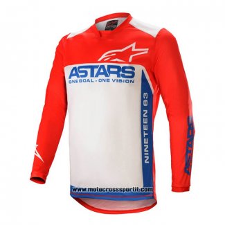 2021 Motocross Ciclismo Maglie Alpinestars Manica Lunga Rosso