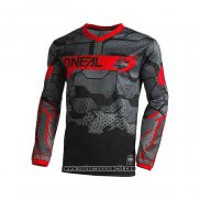 2021 Oneal Motocross Ciclismo Maglie Manica Lunga Grigio Rosso