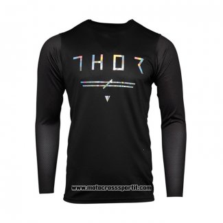 2021 Thor Motocross Ciclismo Maglie Manica Lunga Nero