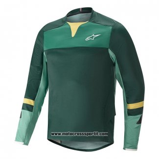 2020 Motocross Ciclismo Maglie Alpinestars Manica Lunga Verde